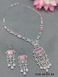 Cz Ad Rodium Necklace Set Sku AN 091 BA rchiecreation