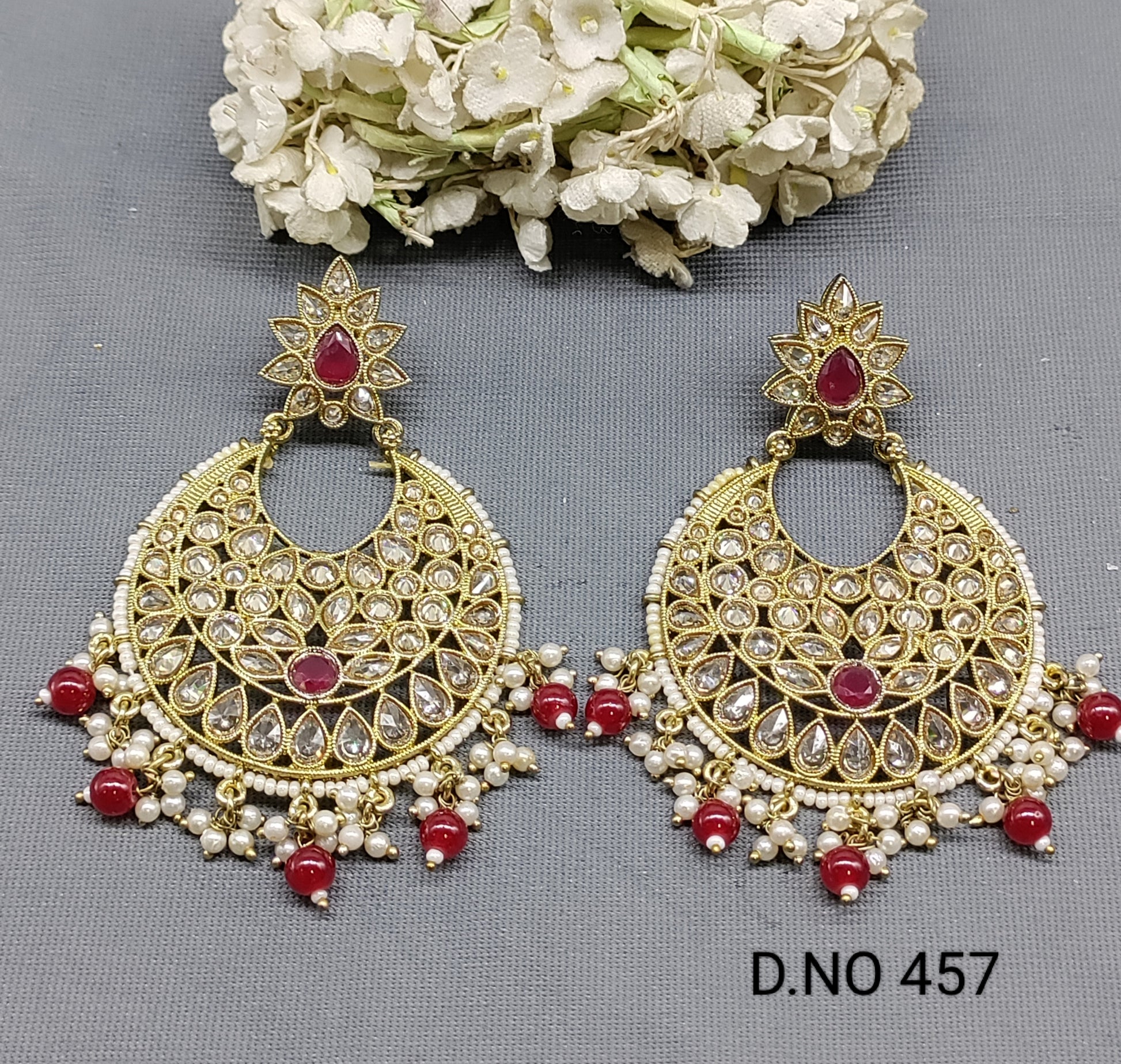 Polki Mehndi Earring Sku- 457 A1 rchiecreation