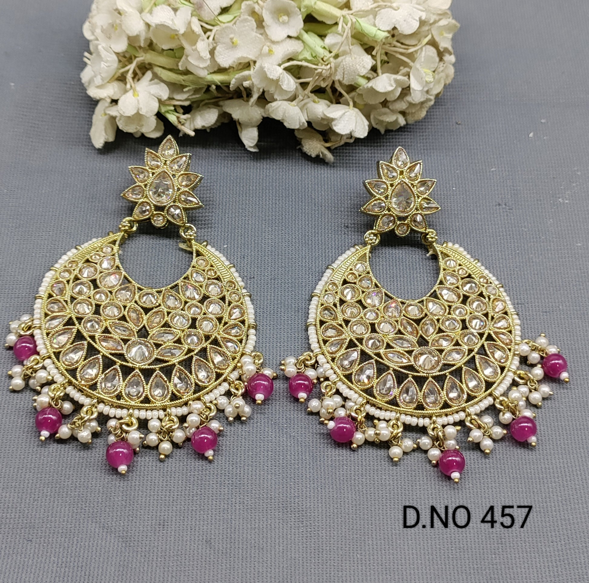 Polki Mehndi Earring Sku- 457 A1 rchiecreation