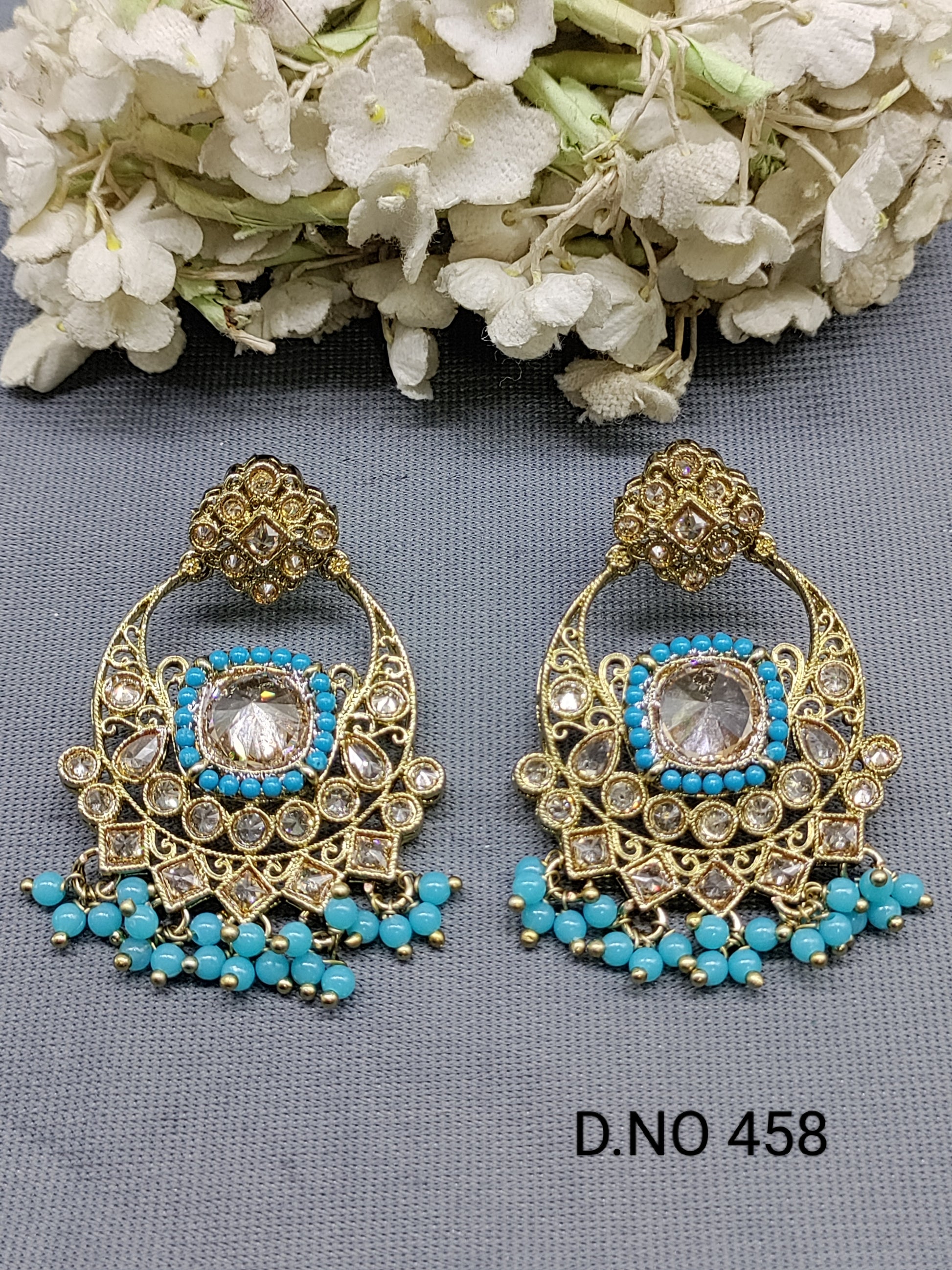 Polki Mehandi Earring Sku 458 rchiecreation