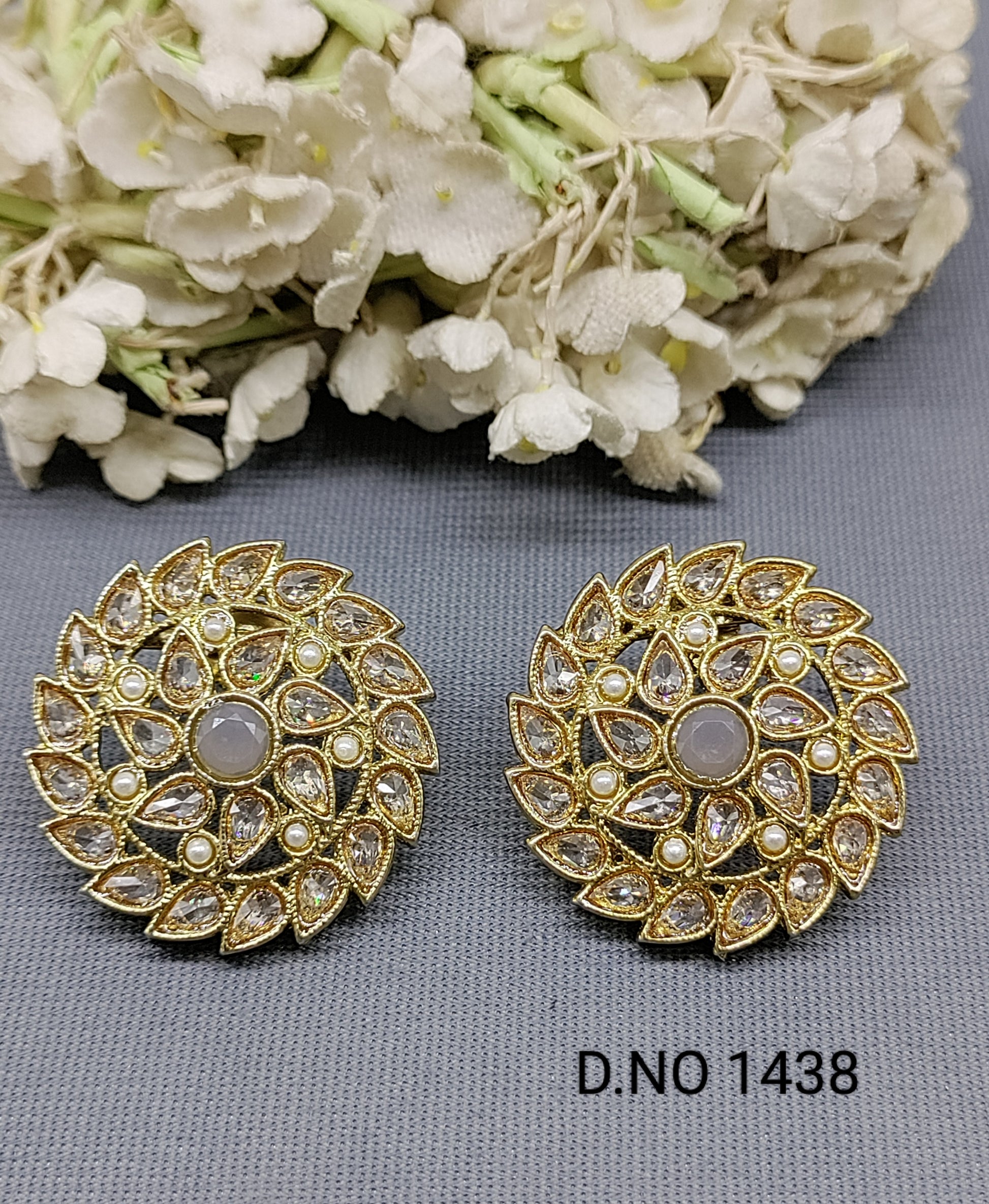 Polki Tops and Stud Earring Sku- 1438 E3 rchiecreation