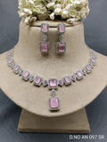 Cz Ad Rodium Necklace Set Sku AN 097 SR rchiecreation