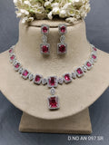 Cz Ad Rodium Necklace Set Sku AN 097 SR rchiecreation