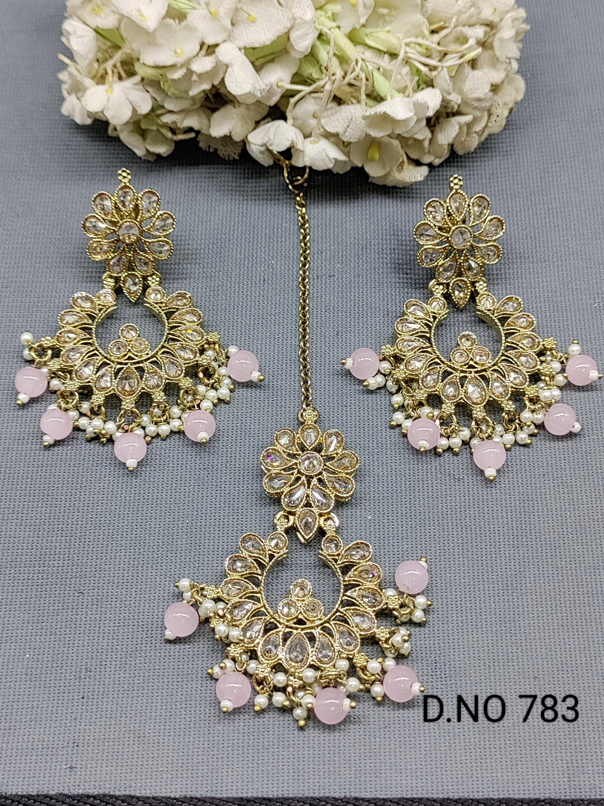 Polki Earring & Tica Mehndi Sku 783 A2 rchiecreation