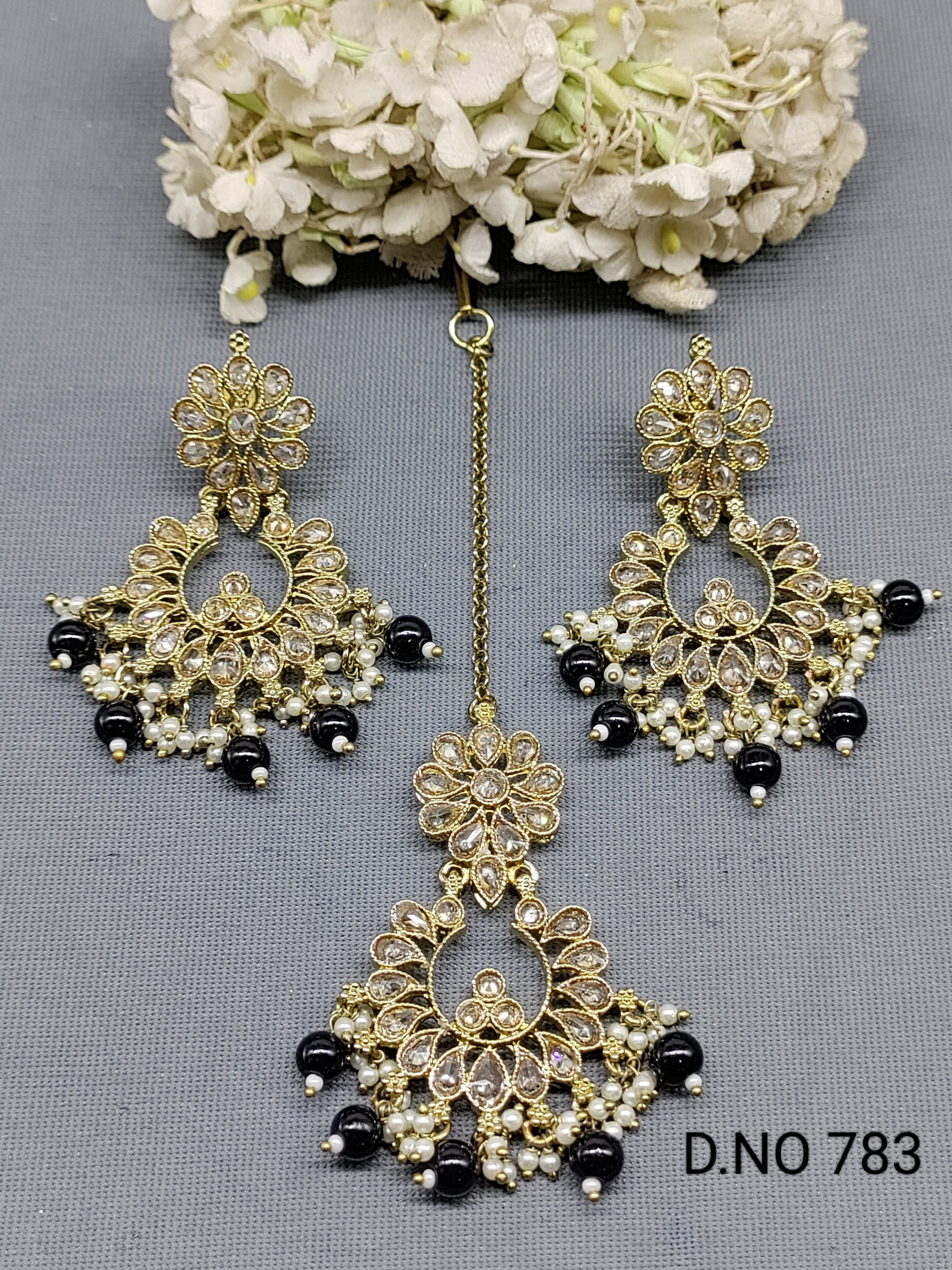Polki Earring & Tica Mehndi Sku 783 A2 rchiecreation