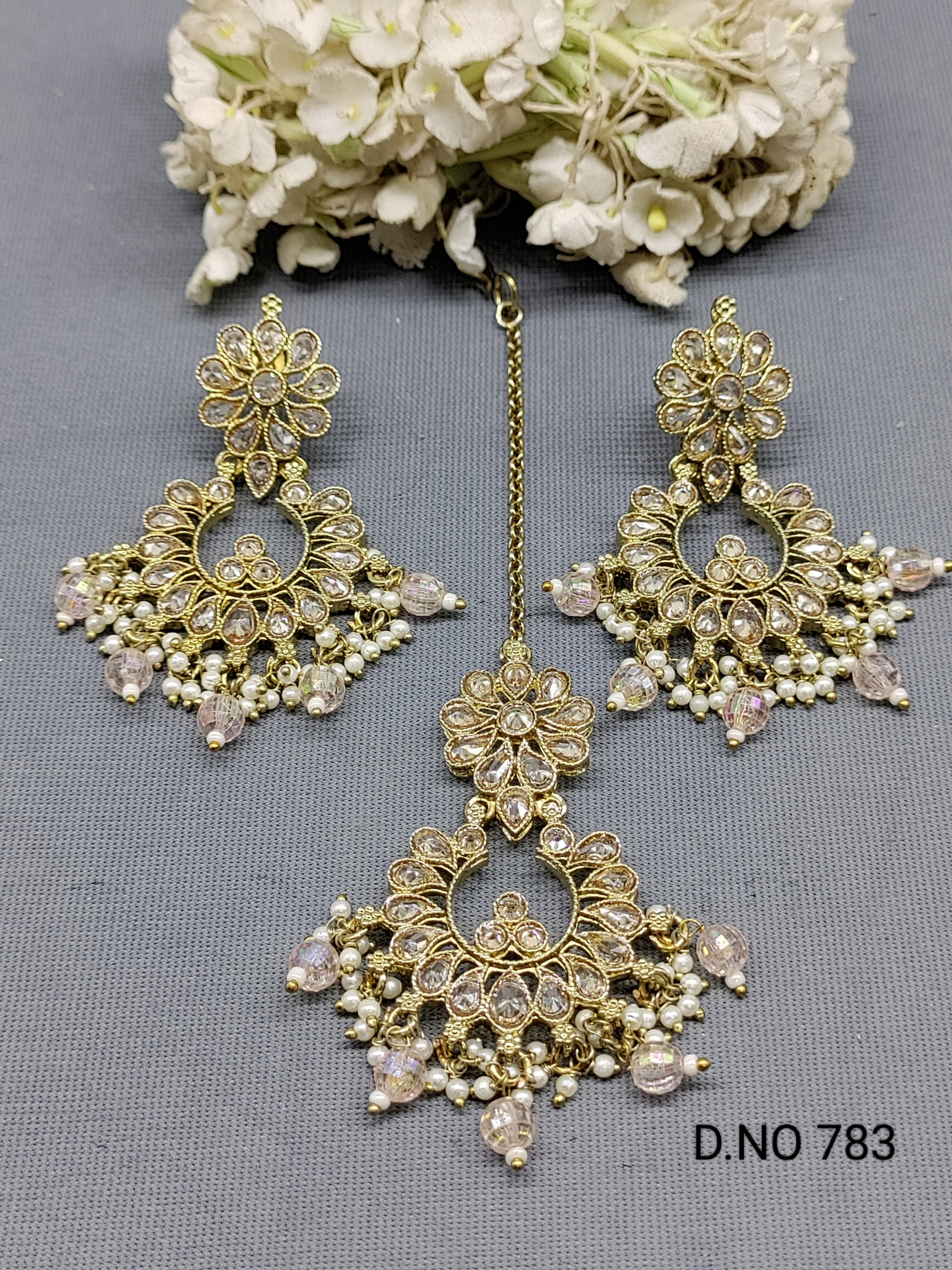 Polki Mehandi Earring & Tica Sku 783 rchiecreation