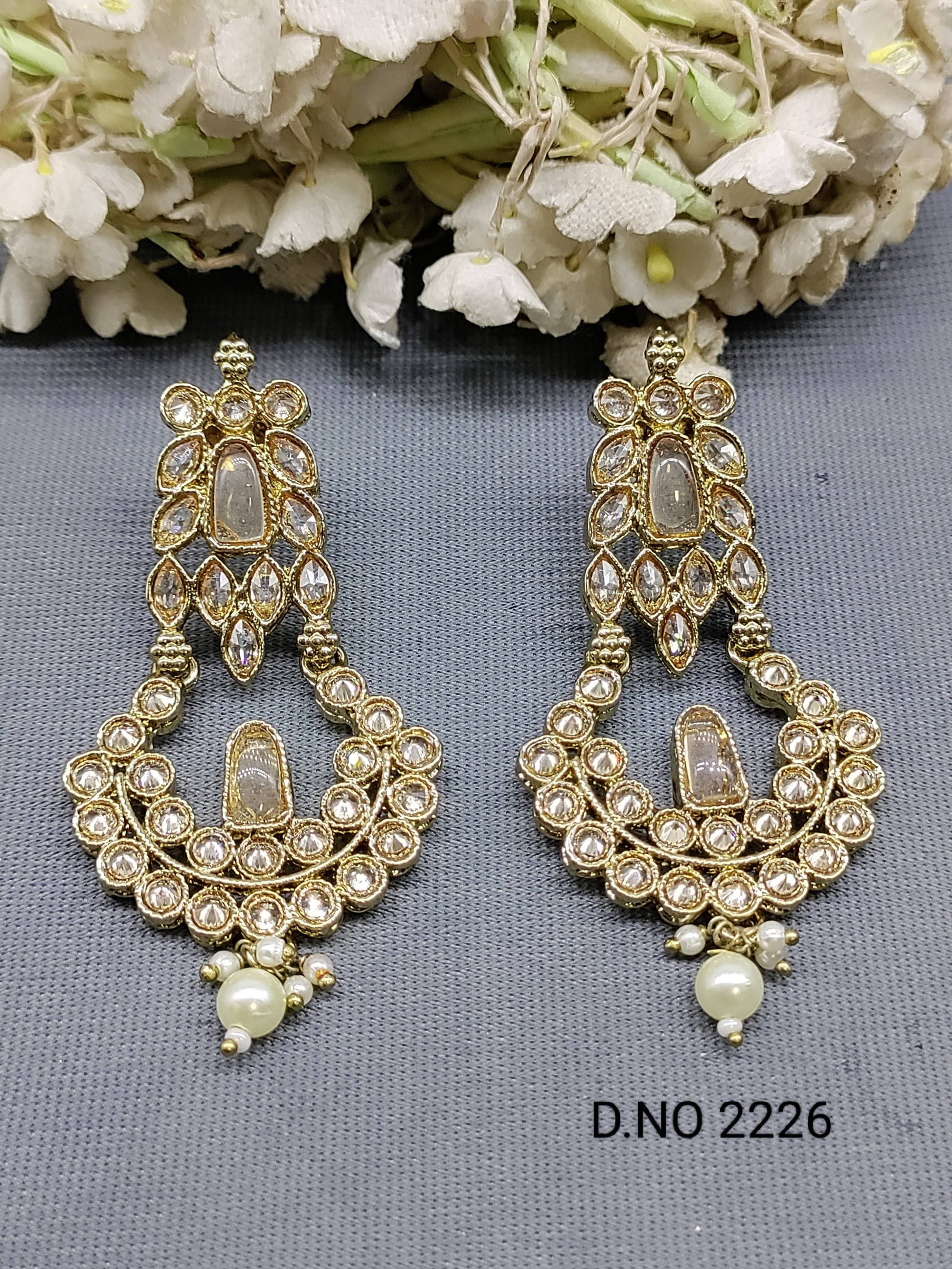 Polki Mehandi Earring Sku 2226 rchiecreation