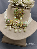 Kundan Golden Choker Necklace Sku 1817 D4 rchiecreation