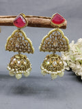 Polki Earring Mehndi Sku 5325 rchiecreation