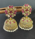 Polki Mehandi Jhumki Combo Earring Sku 697 rchiecreation