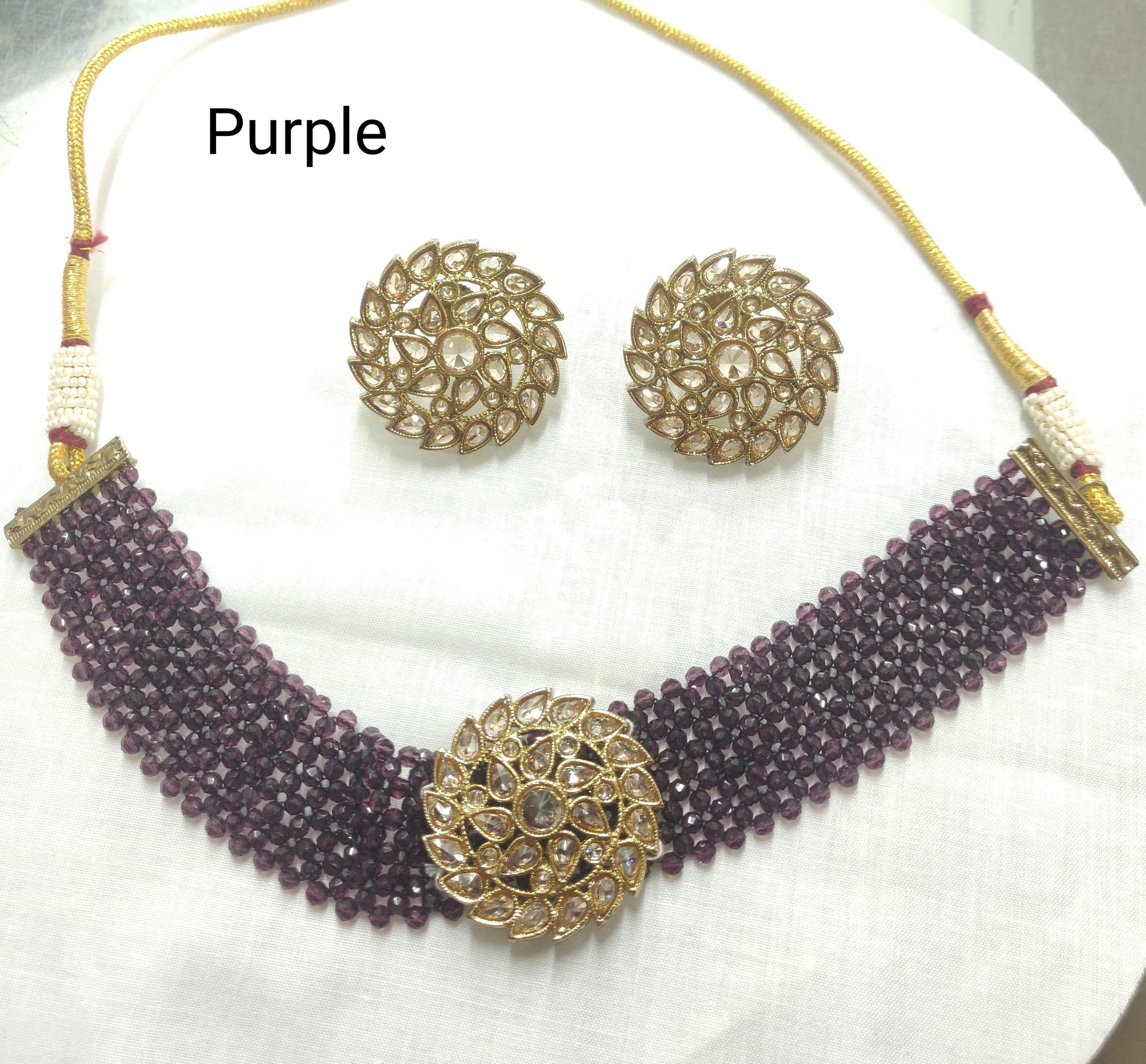 Choker Mehandi Necklace Set Sku-1168 B4 rchiecreation