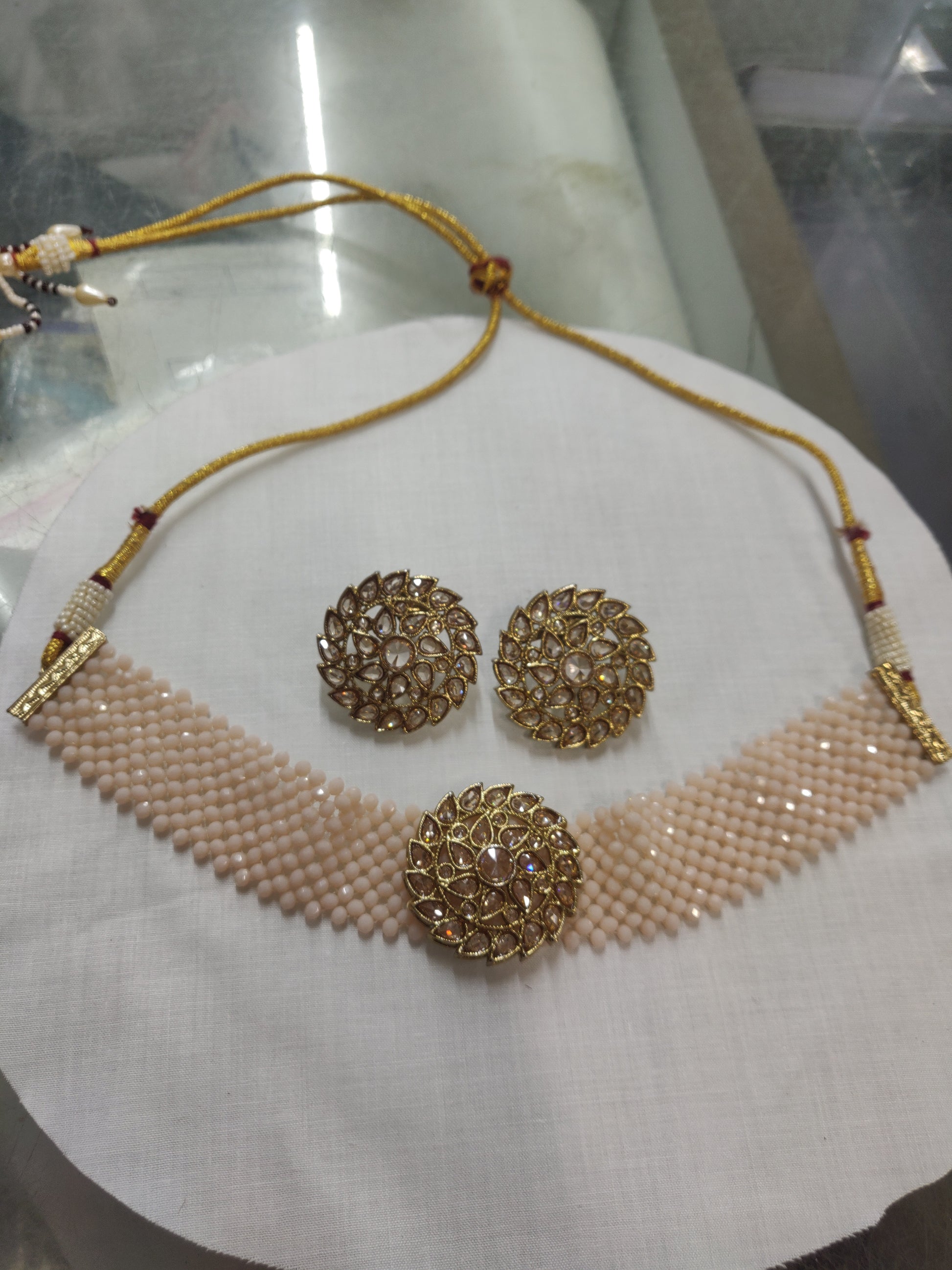 Choker Mehandi Necklace Set Sku-1168 B4 rchiecreation