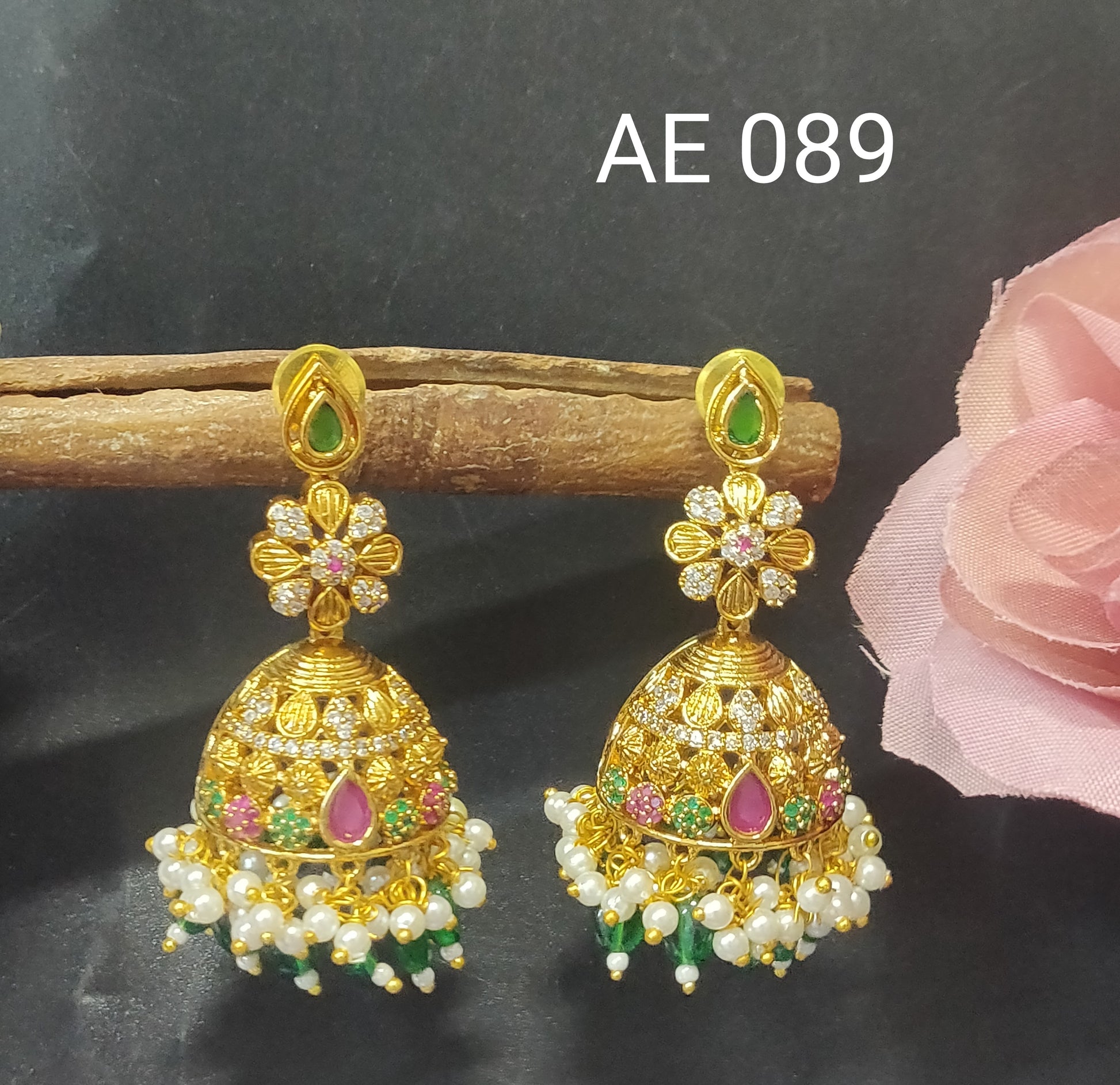 Antique Golden Earrings SKU-089 rchiecreation