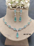 Cz Ad Rodium Necklace Sku AN 107 SR C3 rchiecreation