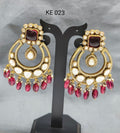 Moissanite Kundan Earring SKU KE 023 SL C1 rchiecreation