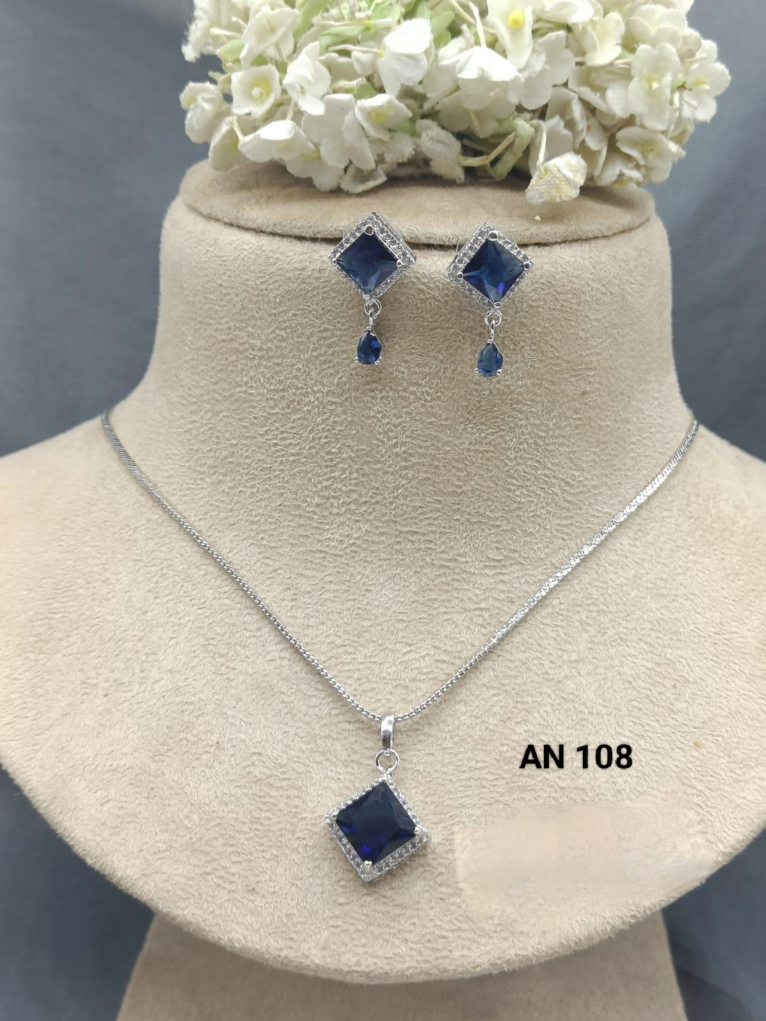 American Diamond Chain Pendant Set Sku- AN 108 D5 rchiecreation