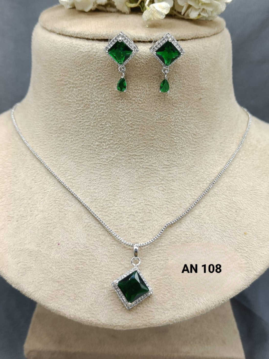 American Diamond Chain Pendant Set Sku- AN 108 D5 rchiecreation