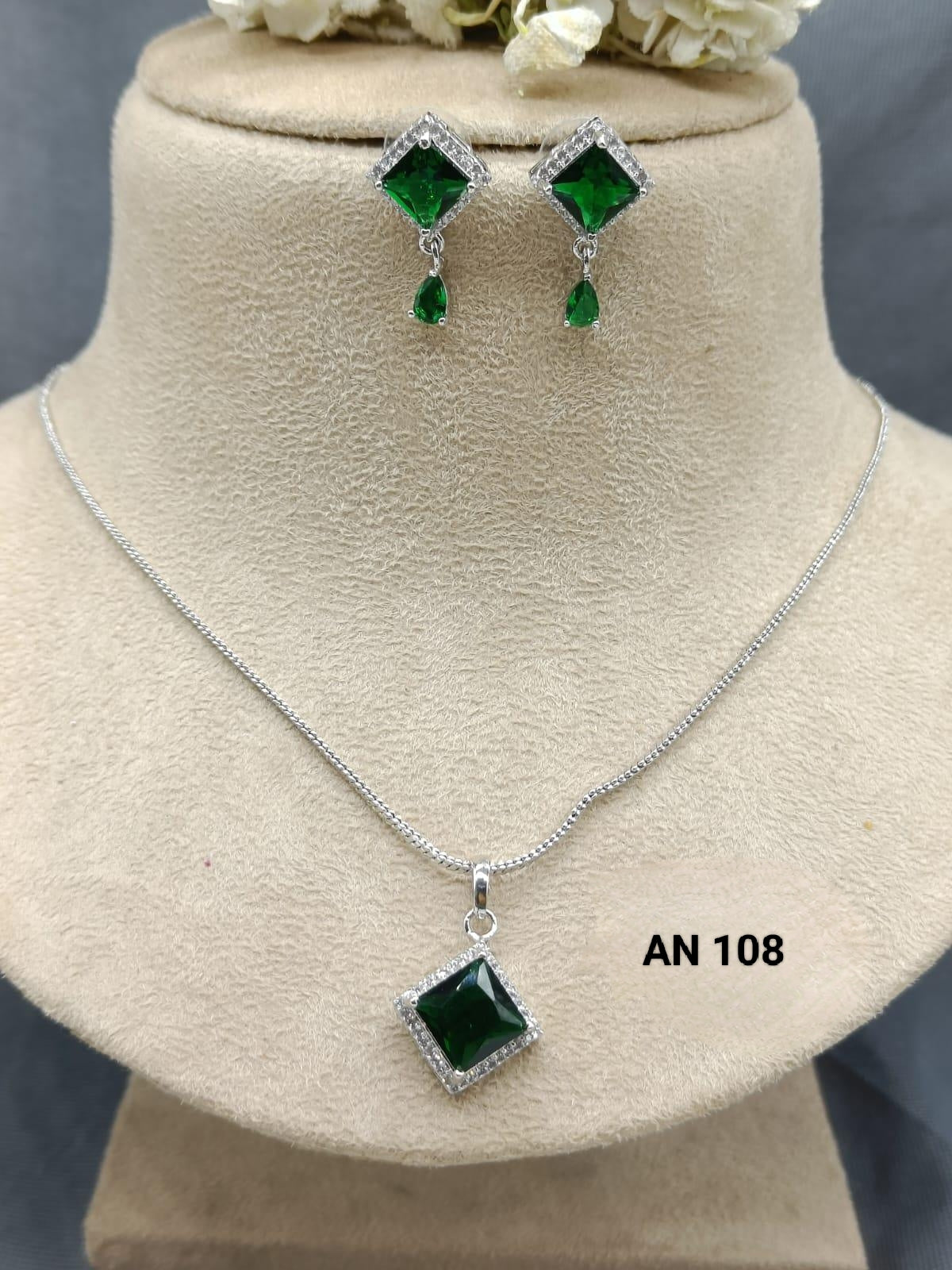 American Diamond Chain Pendant Set Sku- AN 108 D5 rchiecreation