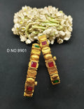 Bangles are traditionally rigid bracelets which are usually made of metal Copper ,Brass or Alloy . These ornament are worn mostly by women in the India or world, it’s real look  

Traditional Antique Golden Plated  bangle Set Girls Women Indian Jewelry rchiecreation