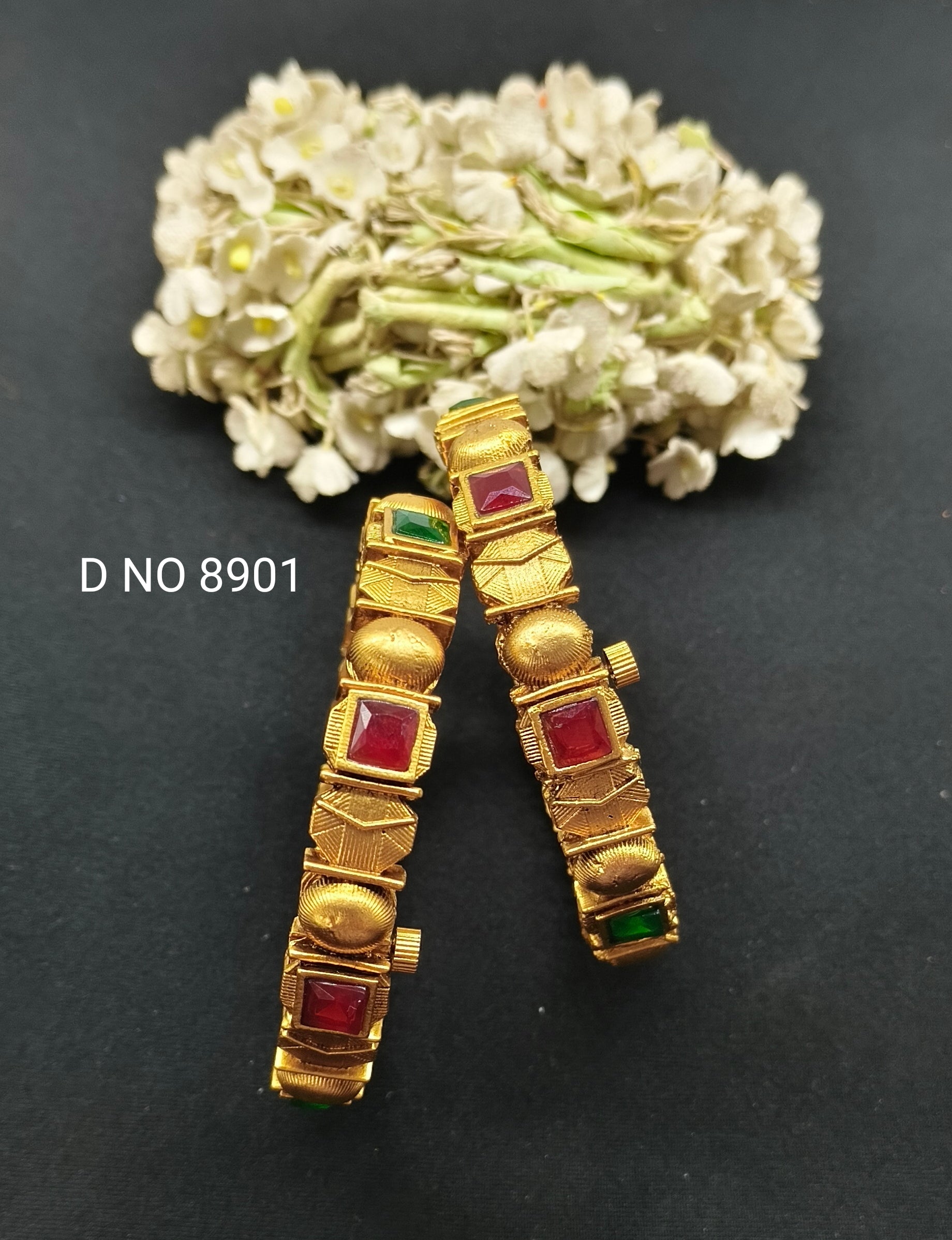 Bangles are traditionally rigid bracelets which are usually made of metal Copper ,Brass or Alloy . These ornament are worn mostly by women in the India or world, it’s real look  

Traditional Antique Golden Plated  bangle Set Girls Women Indian Jewelry rchiecreation