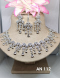 Cz Ad Rodium Necklace Set SKU AN 112 rchiecreation