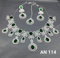 Cz Ad Rodium Necklace Set SKU AN 114 rchiecreation