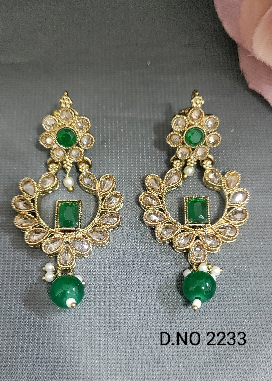 Polki Mehandi Earrings Sku  2233 A/1 Sale