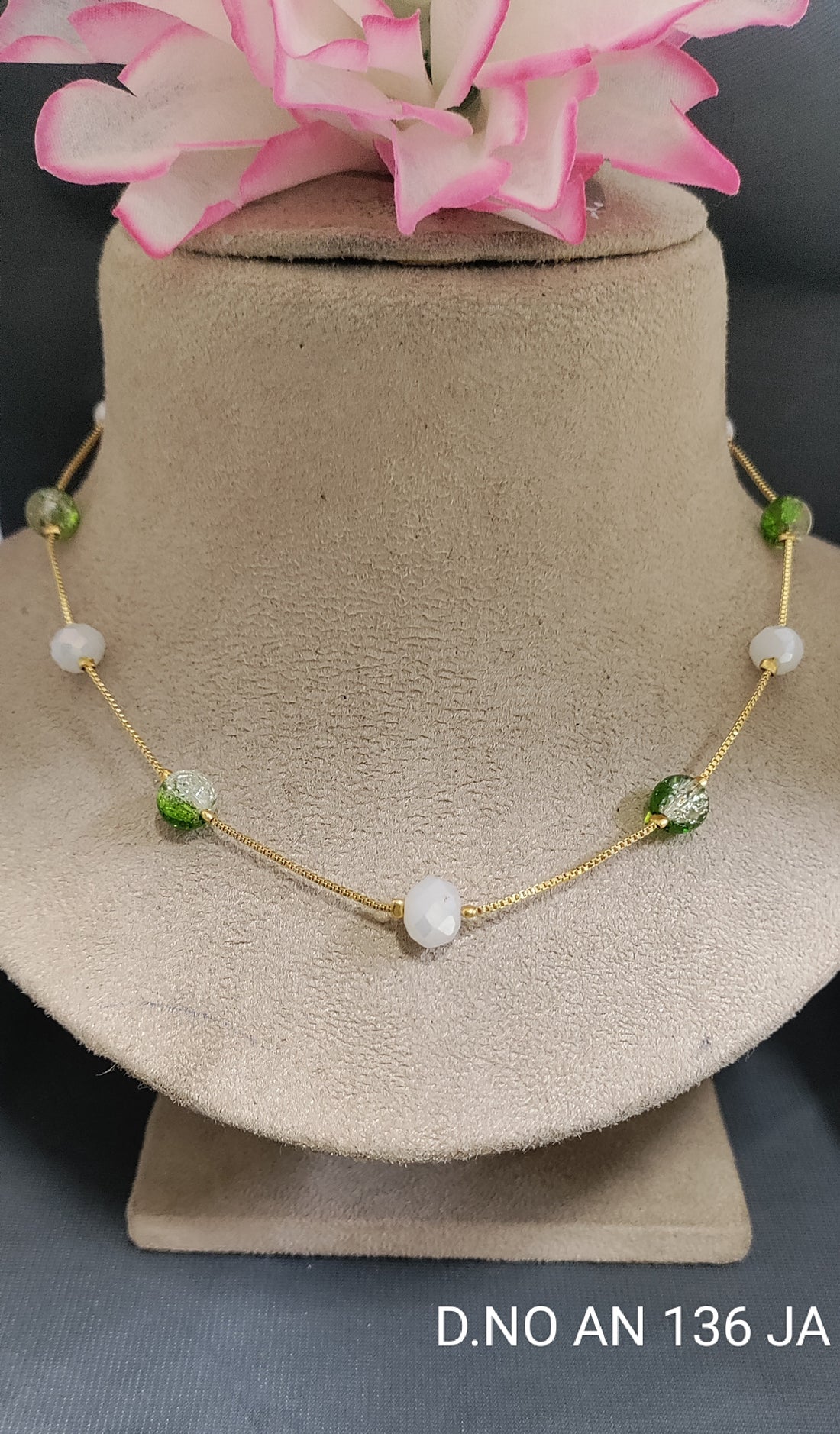 Golden Pearl Mala Chain Set Sku AN 136 JA/C-8