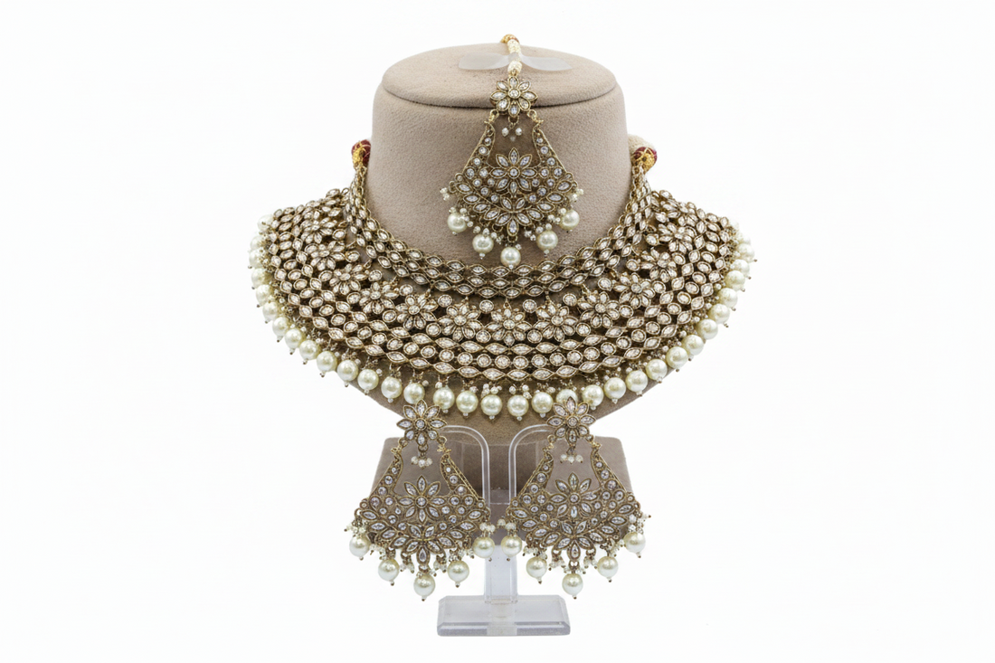 Mehandi Polki Kundan Bridel Necklace SKu-6271  H-2 sale