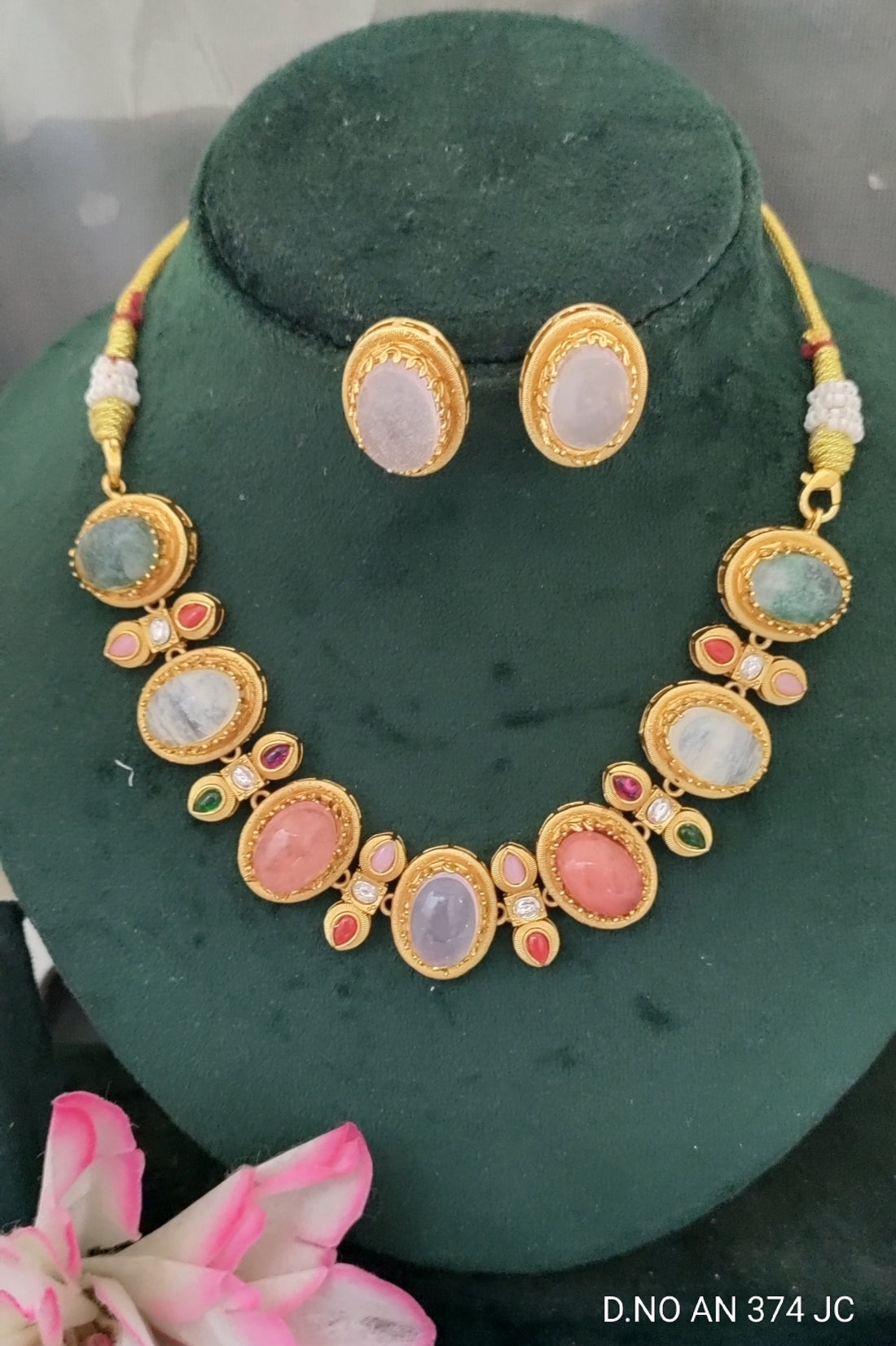 Multy Sabhy Sacchi Golden Necklace sku AN 374 JC