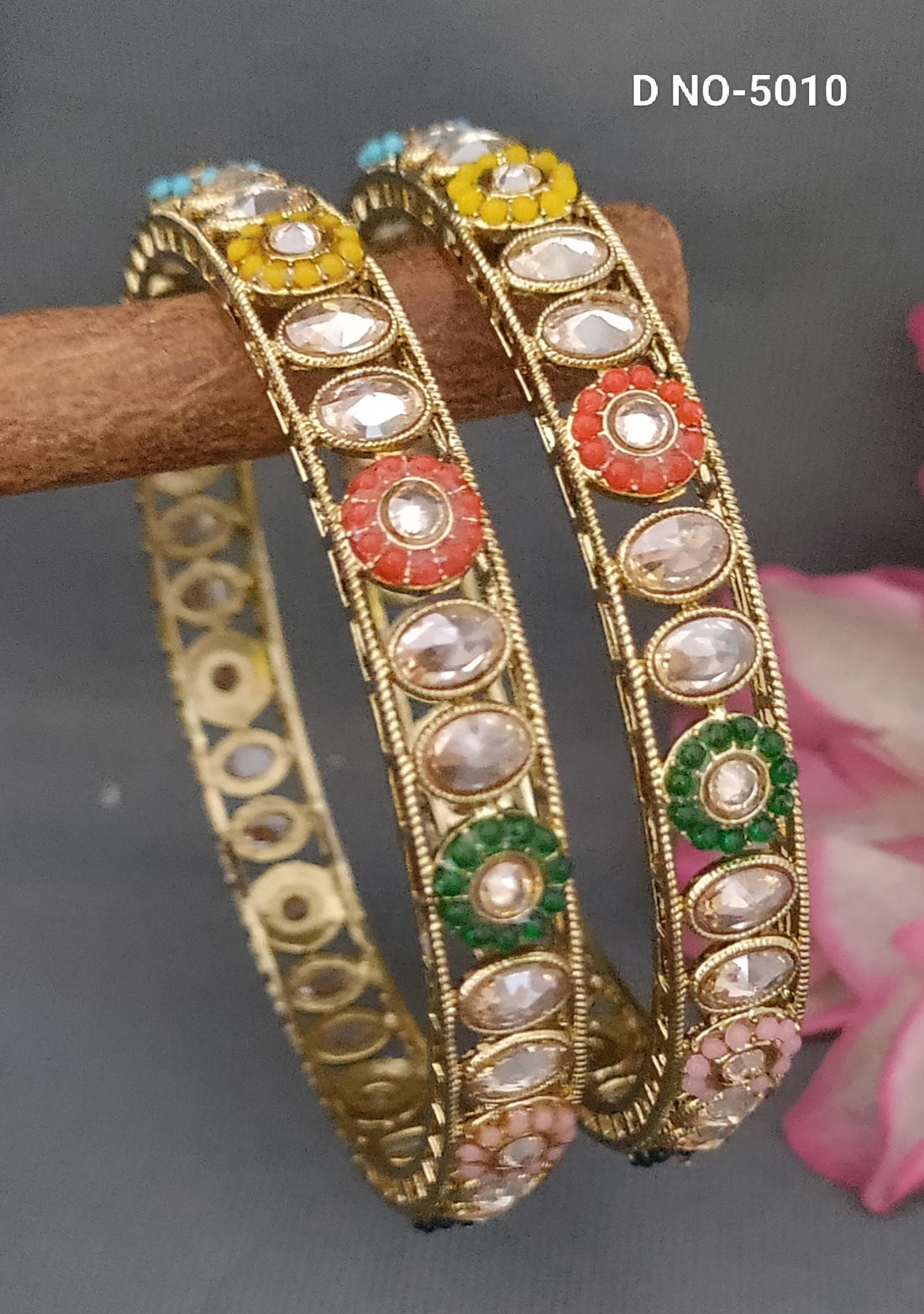 Mehandi Polki Bangle SKU-5010