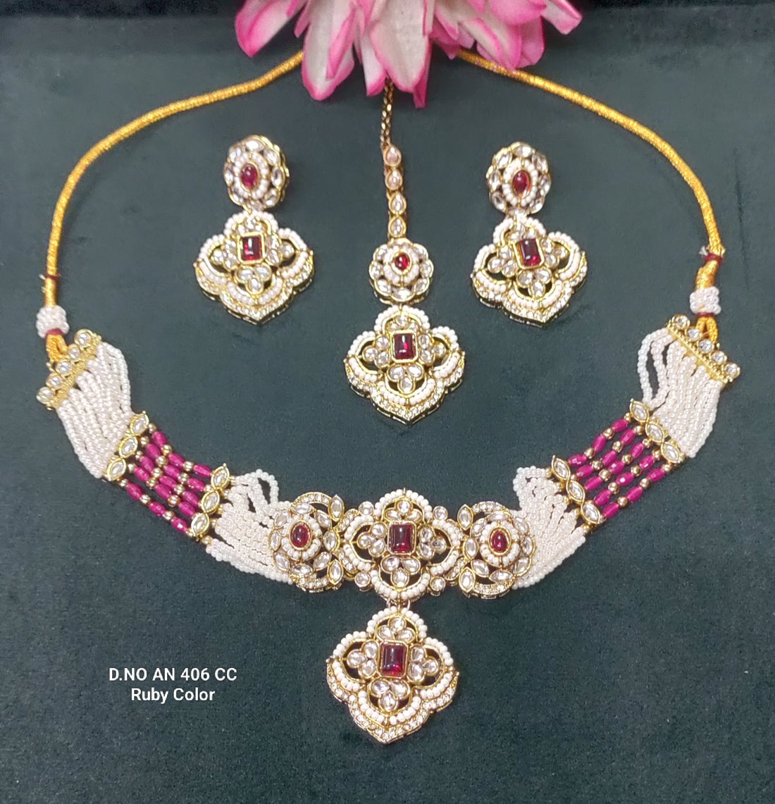 Moissanite Kundan Necklace SKU- AN 406 CC