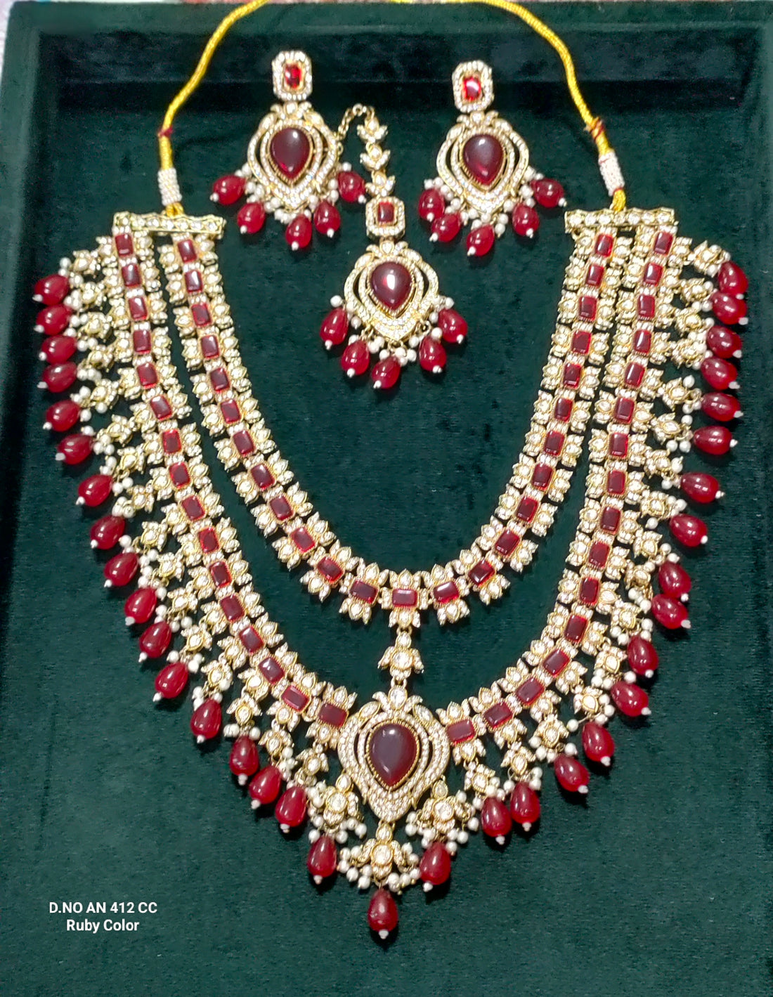 Moissanite Long Kundan Necklace SKU-AN 412 CC