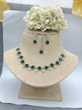 Ad Diamond Rodium Necklace Sku -6396 rchiecreation