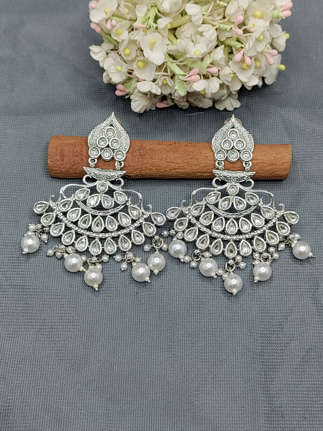 Beautiful Rodium Earrings Sku_5087 H1 rchiecreation