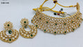 Golden Bridal White Polki Necklace Sku-1150 rchiecreation