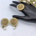 Mehandi Polki Earing+Finger Ring Combo Sku-1067 rchiecreation