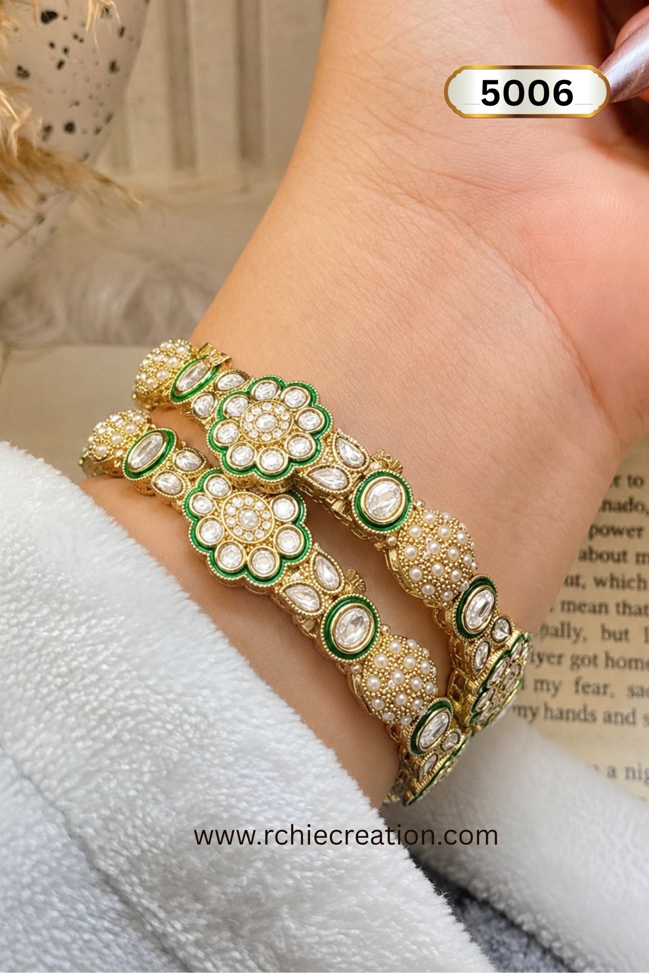 kundan polki bangles by Rchie Wholesale