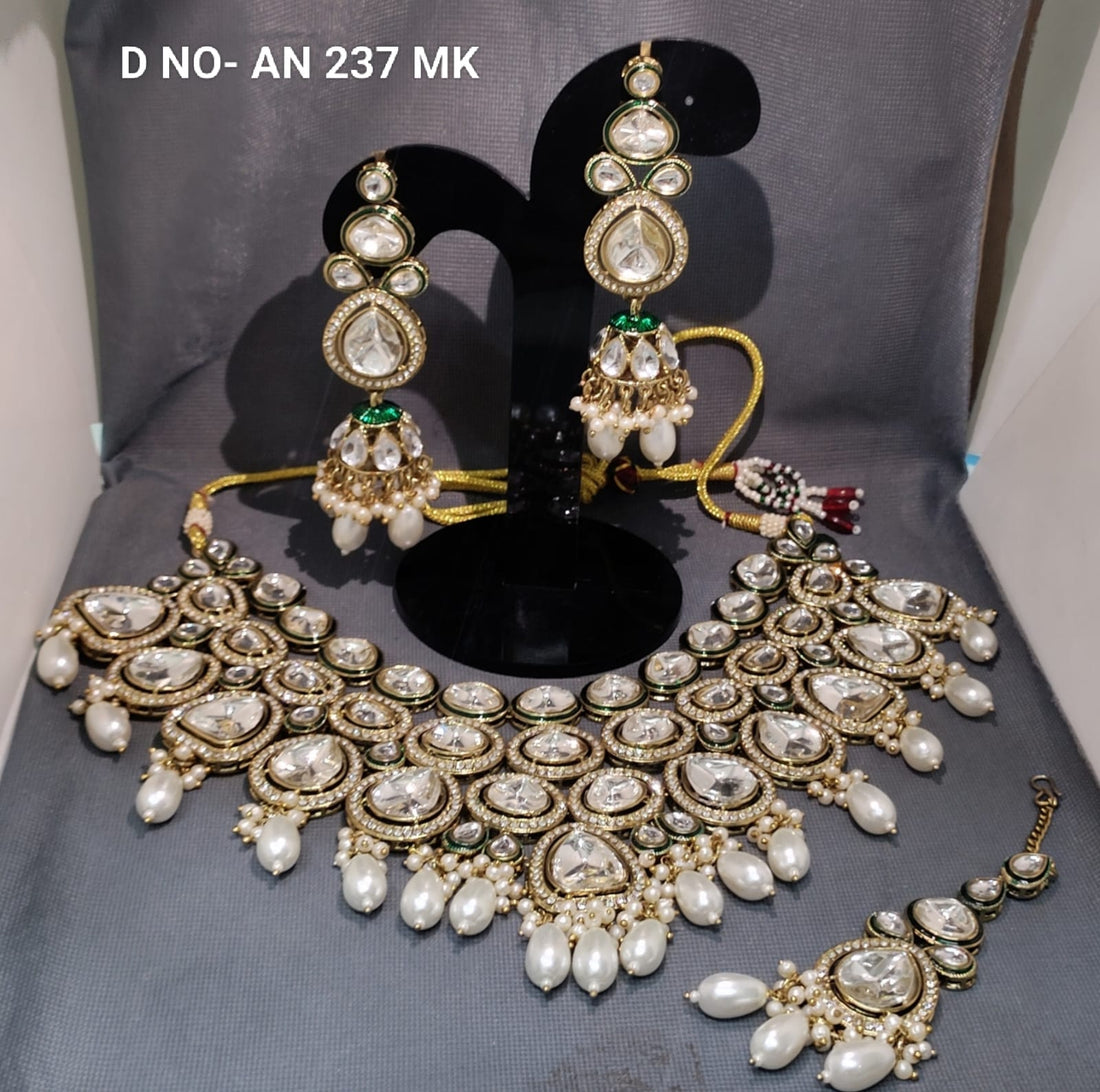 moissinate kundan necklace by Rchie wholesale