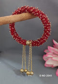 Red crystal pearl bangles by Rchie Wholesale