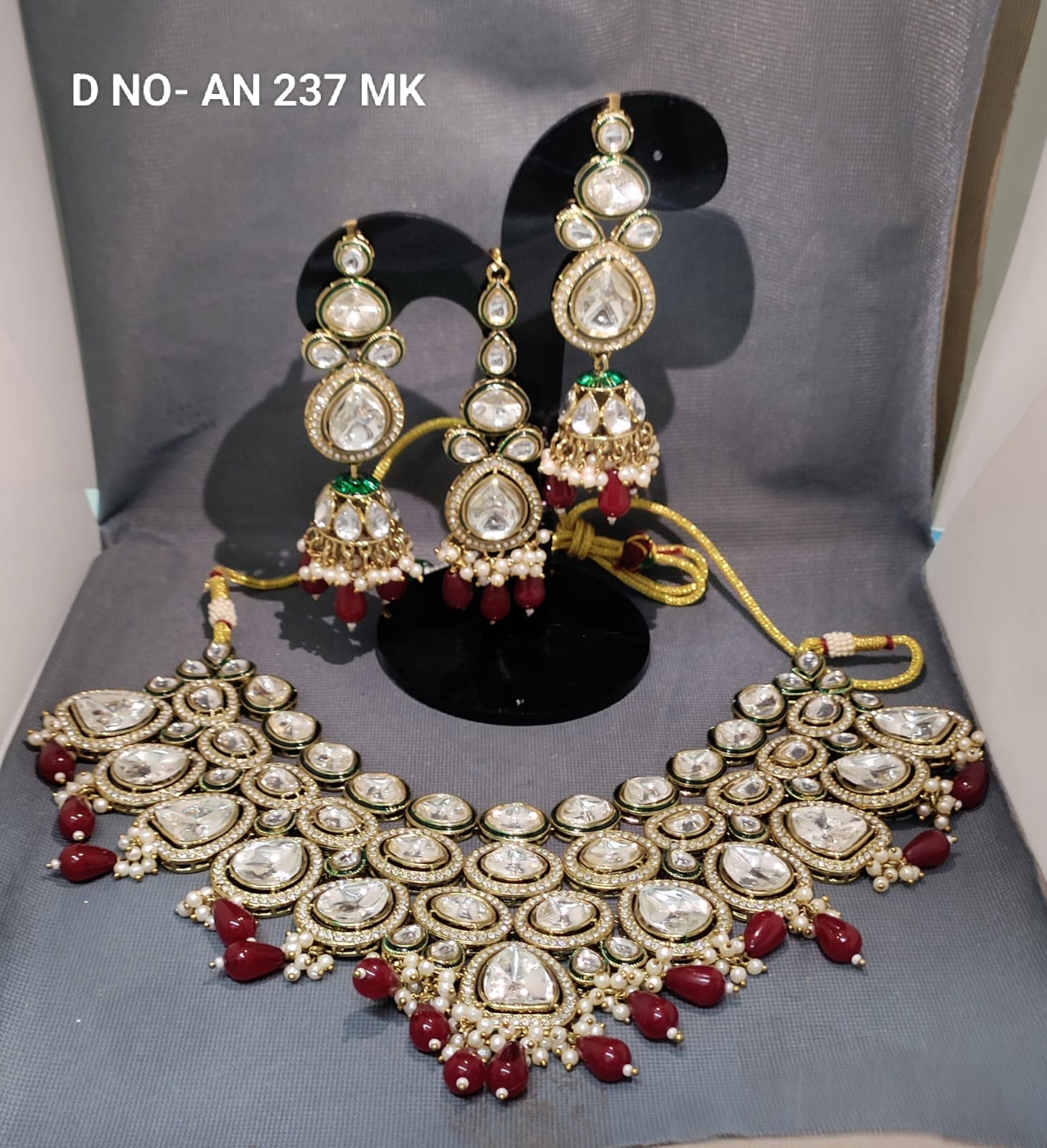 Ruby Necklace set moissinate by Rchie Wholesale