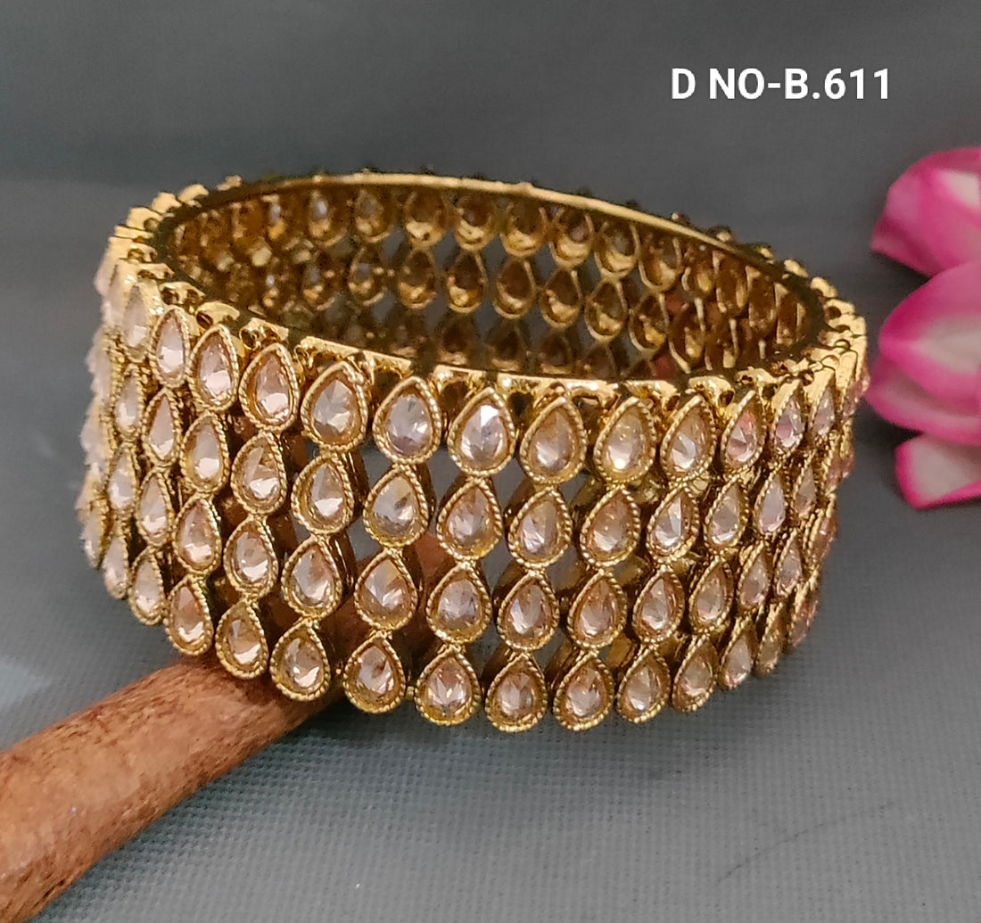 Mehandi Polki Bangles Sku-B.611