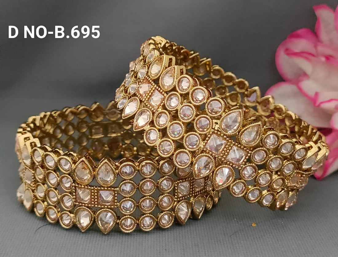 Mehandi Polki Bangles Sku-B.695