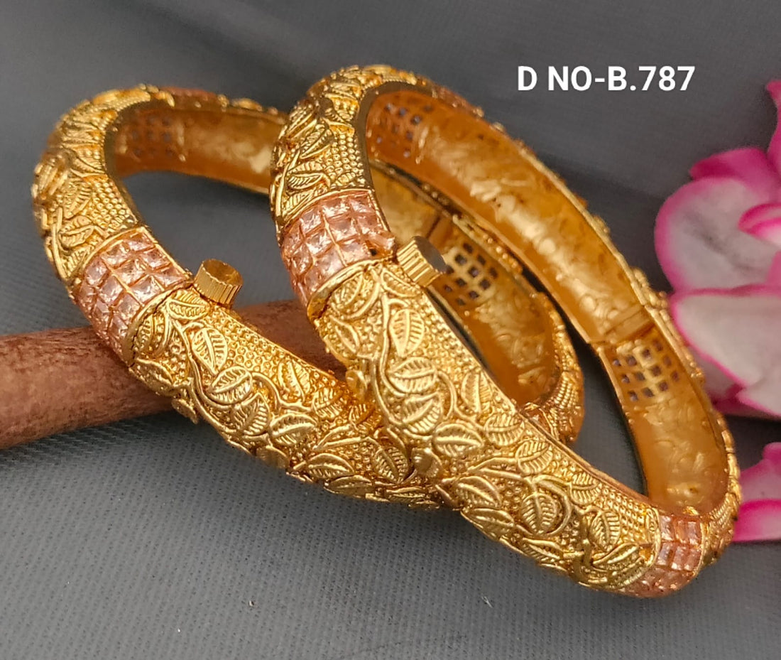 Golden Polki Openable Bangles SKU- B.787