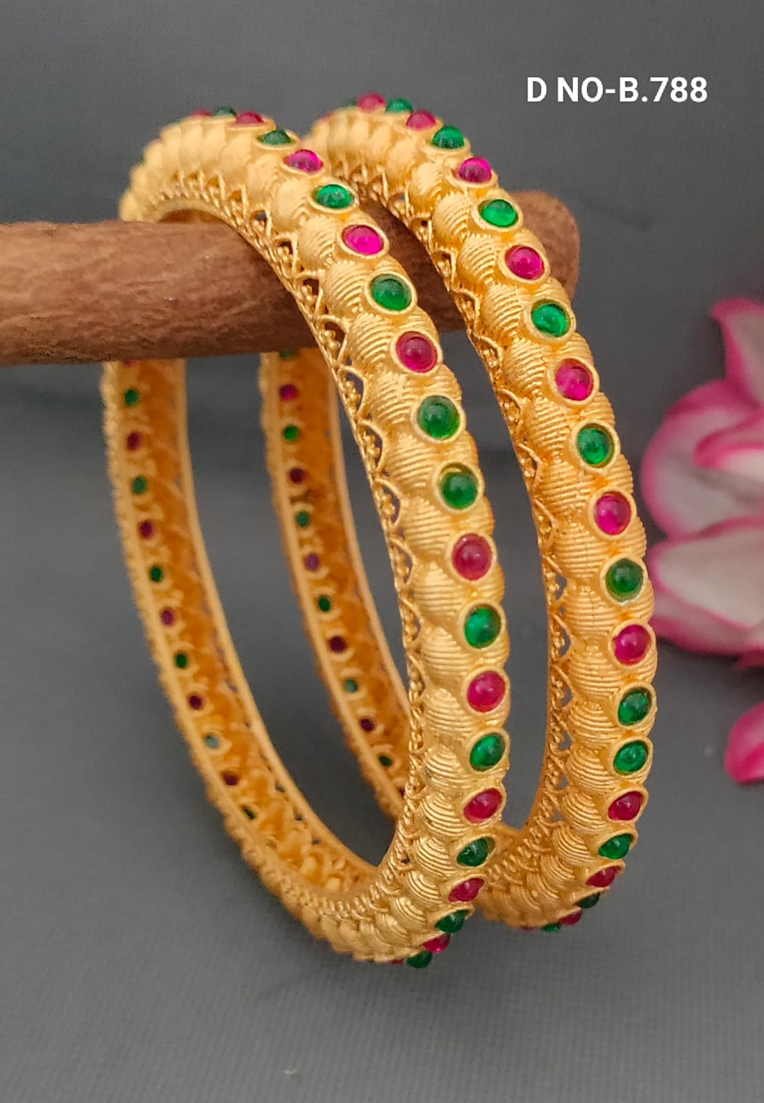 Golden Polki  Bangles SKU- B.788