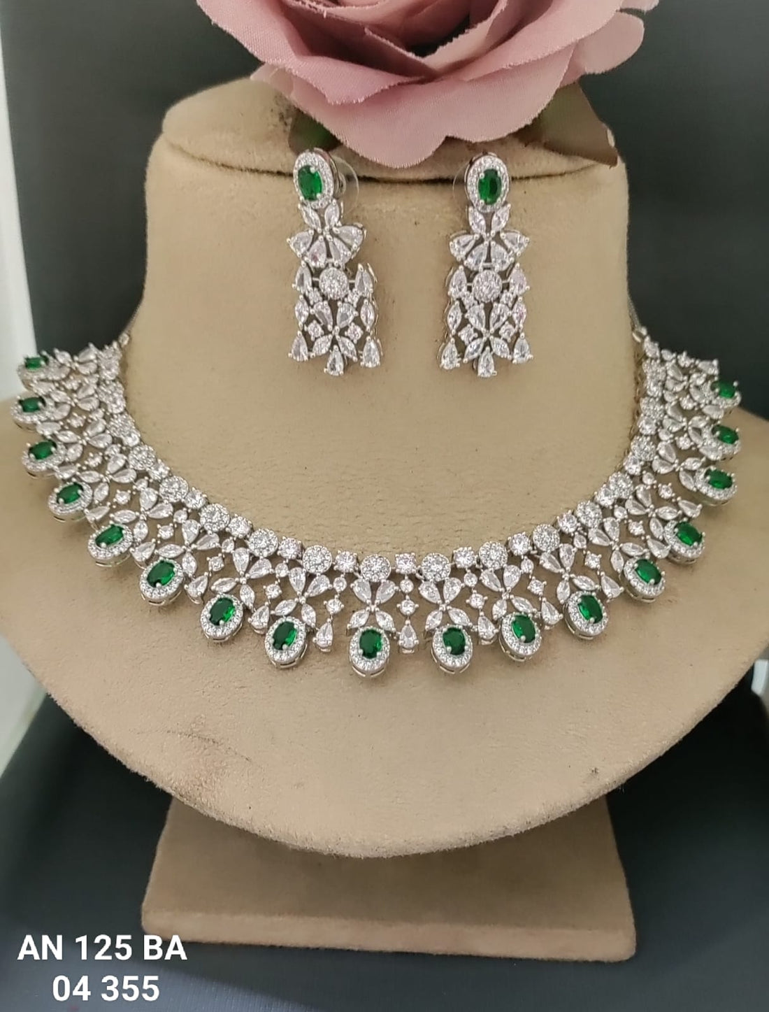 Cz Ad Rodium Necklace Sku AN 125 BA/C-8