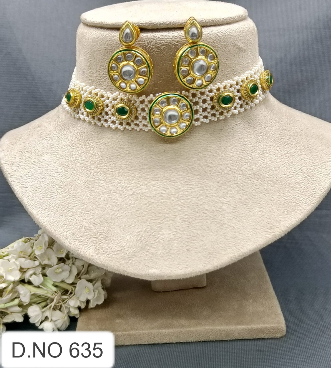 Golden pearl Kundan Choker SKU 635  H-2 sale