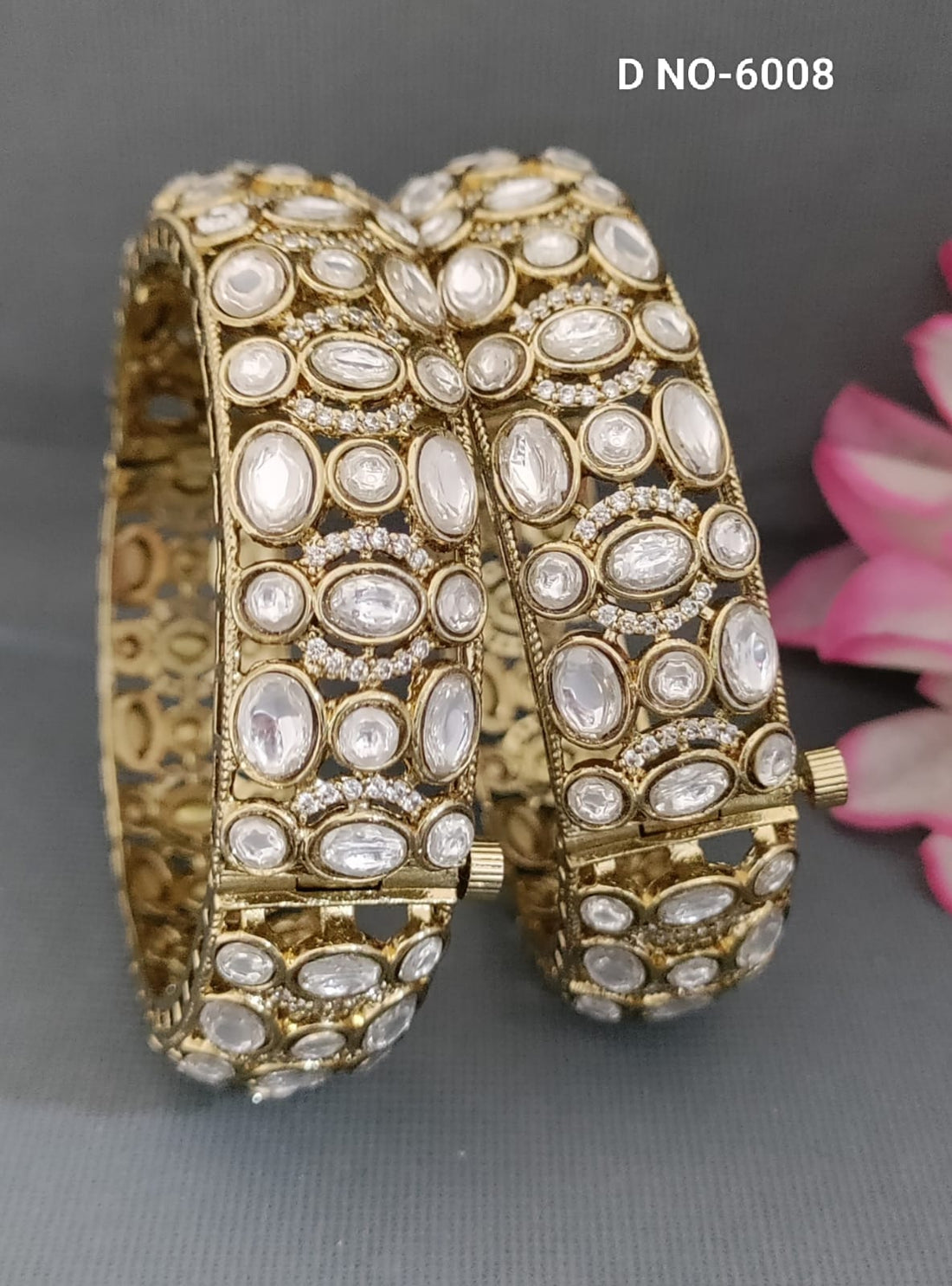 Mehandi Kundan Openable Bangle SKu 6008