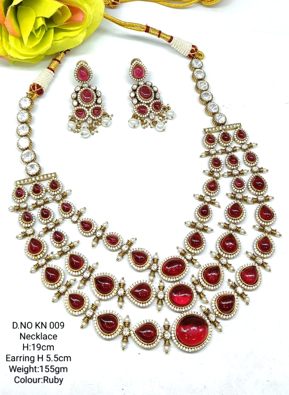 Moissanite kundan Necklace SKU- KN 009 D-4