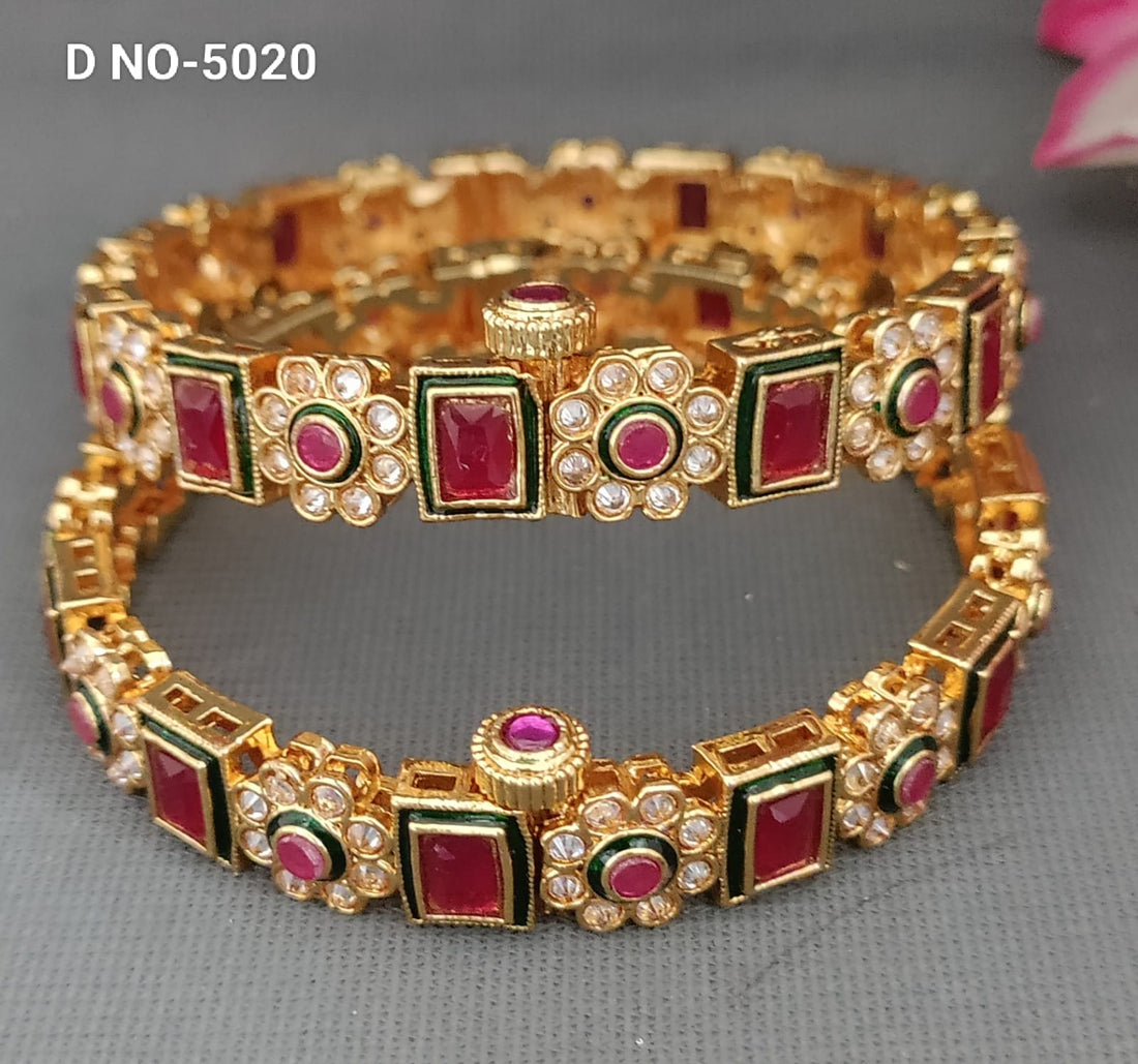 Golden Kundan Openable Bangle SKU-5020